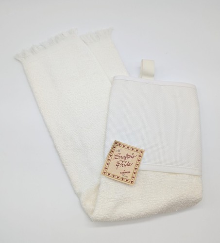 Cannon Crafter's Pride Off-White White Sports Towel With Aida For Cross Stitch