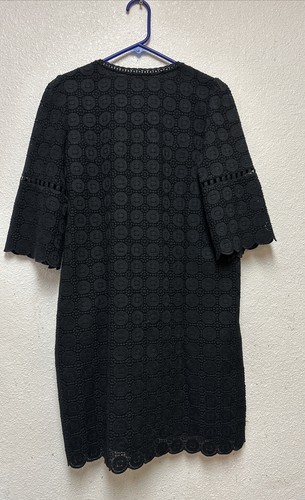 MARGARET O'LEARY Black Lace Flute Sleeve Dress Sz M Brand New - Picture 8 of 9