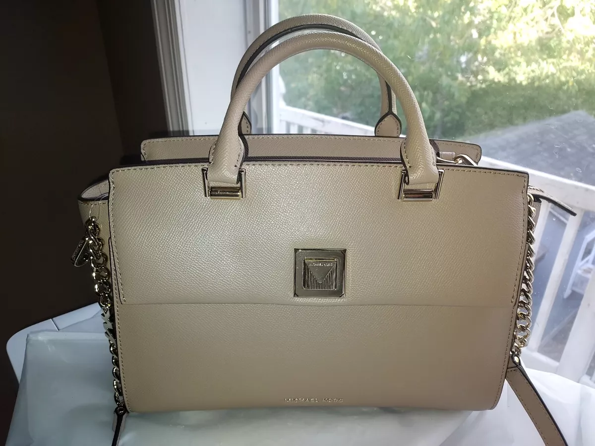 Michael Kors Sylvia Zip Truffle Leather Satchel Shoulder Bag | eBay