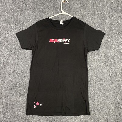 Brooks Running Womens T Shirt Size Large Flower Happy Athletic Fit Cotton New