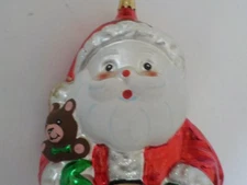 Traditional Hand-crafted Santa Glass Ornament