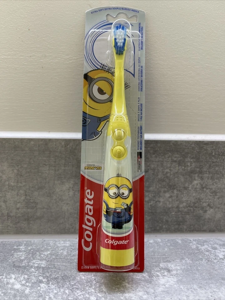 Colgate Minions Electric Toothbrush Childrens Soft Fun Brush - BOB YELLOW