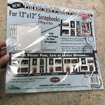NIP 1 Package Pioneer Scrapbook Refill 46-VHP 4x6 Pocket Pages Holds 80 Photos - Image 1 of 4