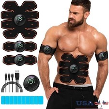USB Rechargeable Ab Stimulator Workout Gear Abdomen Arms Legs Strength Training