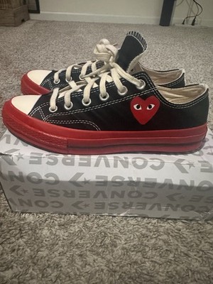 Size 7.5 - Comme des Garçons Play x Converse Chuck 70 Low Black Red