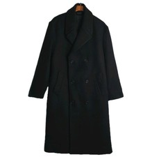 Cappotto trench doppiopetto ZARA uomo nero lungo misto lana executive