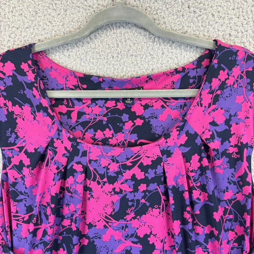 Vestido Chadwicks Shape Benefits Talla 14 Floral Imitación Envoltura Carrera Elastizado Frontal Corbata Foto 2 de 4