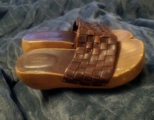 J.crew Wood Wedges Leathet Upper Made In Italy Size 8