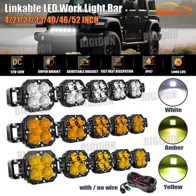 4/21/27/33/40/46/52 Inch LED Work Light Bar Offroad 4x4 Car Driving Fog Lamp 12V