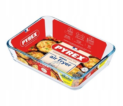 Pyrex Airfryer Glasschüssel Auflaufform Backform 0,8 L  19x14x5 cm, klar
