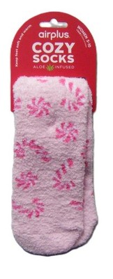 Airplus Cozy Socks Aloe Infused Women s Size 5-10 Pink Print New (LL/2532)