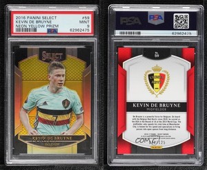 2016 Panini Select Terrace Neon Yellow Prizm /125 Kevin de Bruyne #59 PSA 9 MINT
