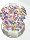 Vintage Murano Millefiori Glass Paperweight 2.5" Mid Century Art Glass