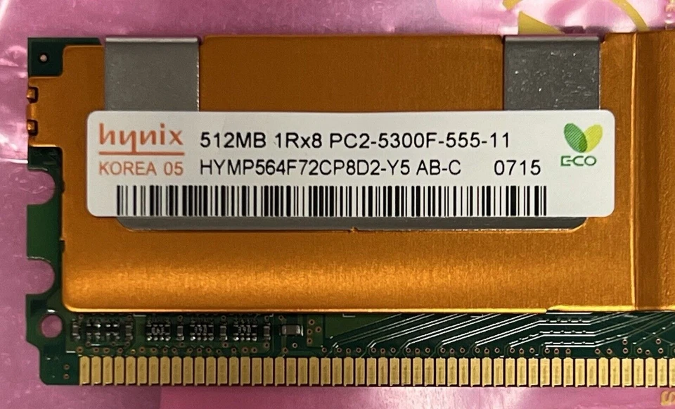 HP 398705-051 512MB 1Rx8 PC2-5300F-555-11. - Image 3 of 4
