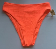Aerie Women s Swim High Cut Cheeky Bikini Bottom 1754 3811 Bright Coral Size L