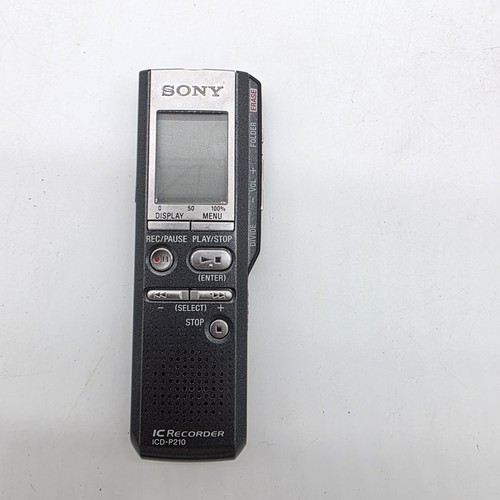 Sony ICD-P210 Digital Voice IC Recorder Black Portable Handheld Audio Dictaphone