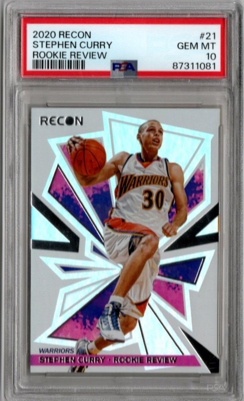 2020-21 Recon Basketball Rookie Review Steph Curry ROOKIE WARRIORS PSA 10 GEM