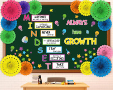 3D Growth Mindset Bulletin Board Decoration Set Positive Educational Sayings