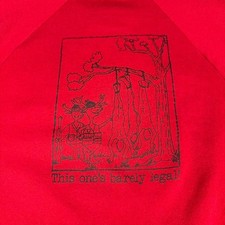 Vintage Jerzees Red Funny Deer Hunter Dad Sweatshirt XL Made in USA Raglan 80s