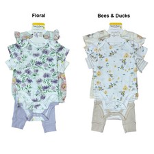 Burt's Bees Baby Toddler Girl Organic Cotton 4 Piece Playwear Set
