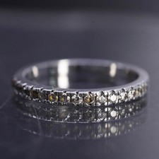 Size 4.5, vintage sterling silver 925 stackable band ring with cz around