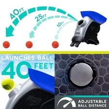 Pet Ready Set Fetch Automatic Tennis Ball Launcher Dog Toy - Official Size Tenni