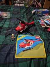 VINTAGE LEGO TOWN 6657 FIRE PATROL COPTER 100% PARTS COMPLETE w MANUAL EUC!