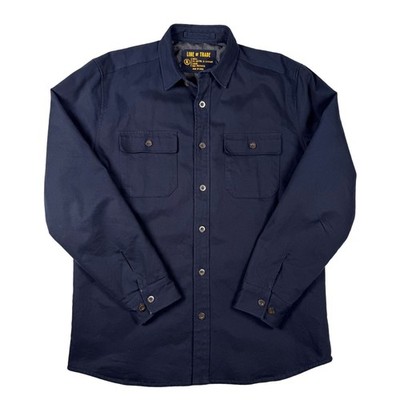 Line of Trade Shirt Jacket Mens XL Navy Blue Good Lined Cotton Blend Utility