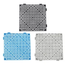 12" x 12" PVC Non-Slip Floor Tiles Interlocking Drainage Floor Mat For Bathroom