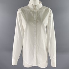 LORO PIANA Size 12 White Cotton Dress Shirt