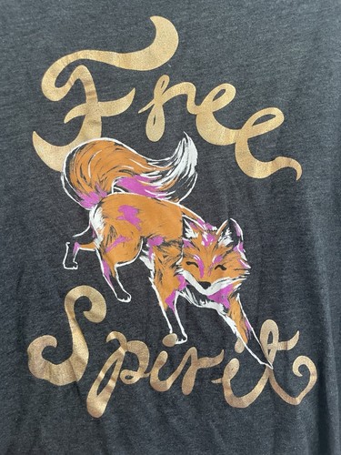 Old Navy Kid Girl Free Spirit Fox Graphic Cotton Blend Long Sleeve Shirt Gray 18 - Picture 3 of 4
