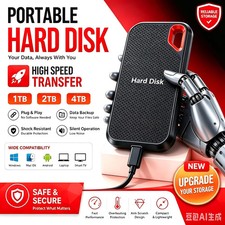 128TB Portable External SSD Drive Hard Disk for PC Mac Phone Laptop Camera Video