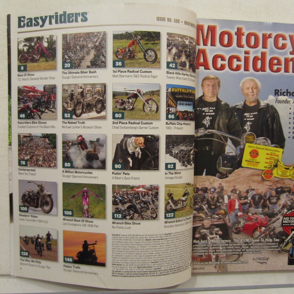 Easyriders Magazine Nov 2015 #509 Sturgis 75th Special Edition