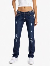 Phillip Plein Hose Damen Lowrise Jeans Denim ...