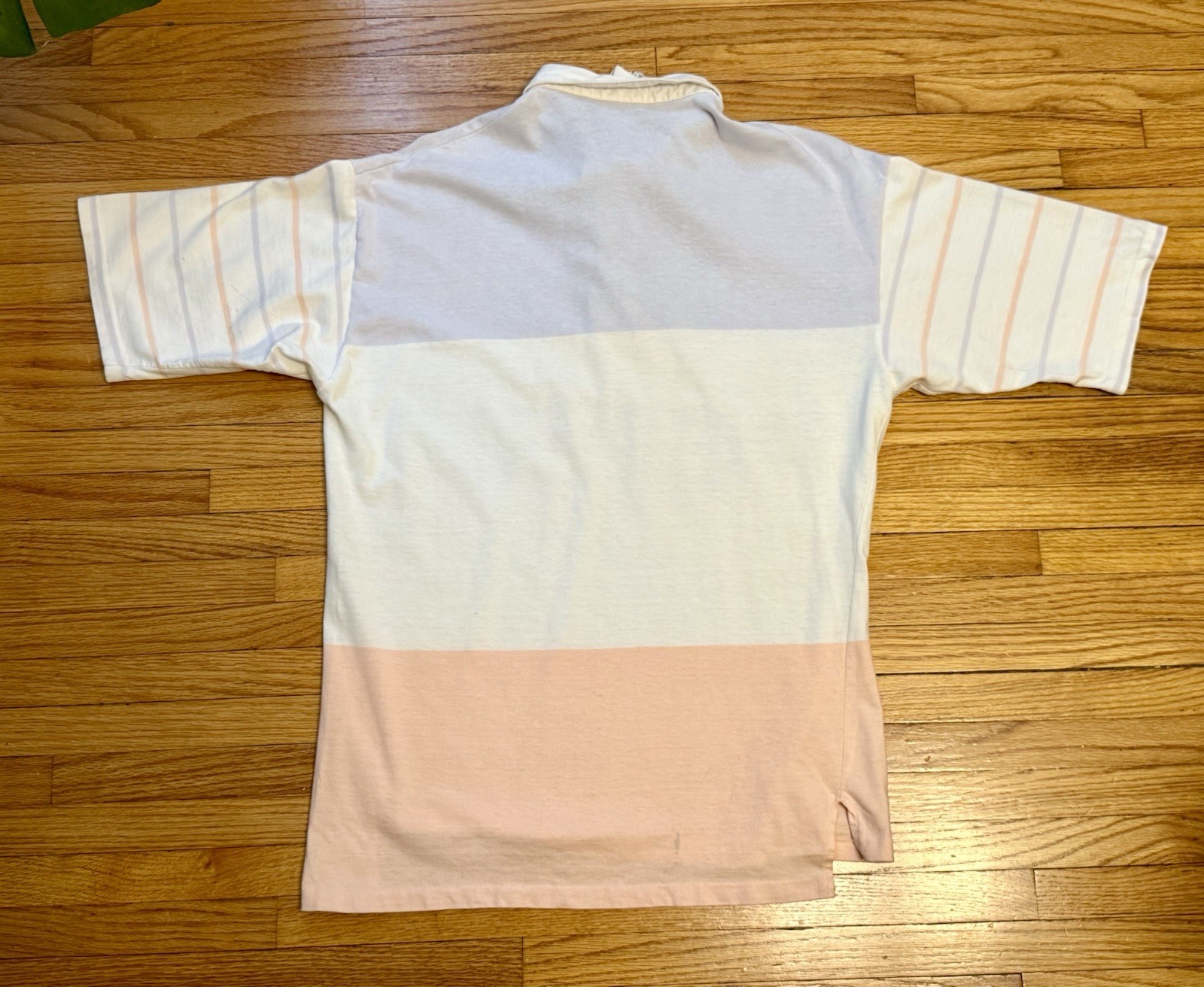 Vintage 80s 90s Large PEPSI Promo Short Sleeve Striped Pastel Polo Shirt image 6