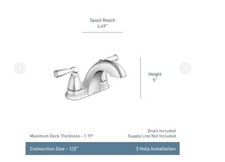 MOEN Banbury 4" Centerset Double Handle Low-Arc Bathroom Faucet Brushed Nickel
