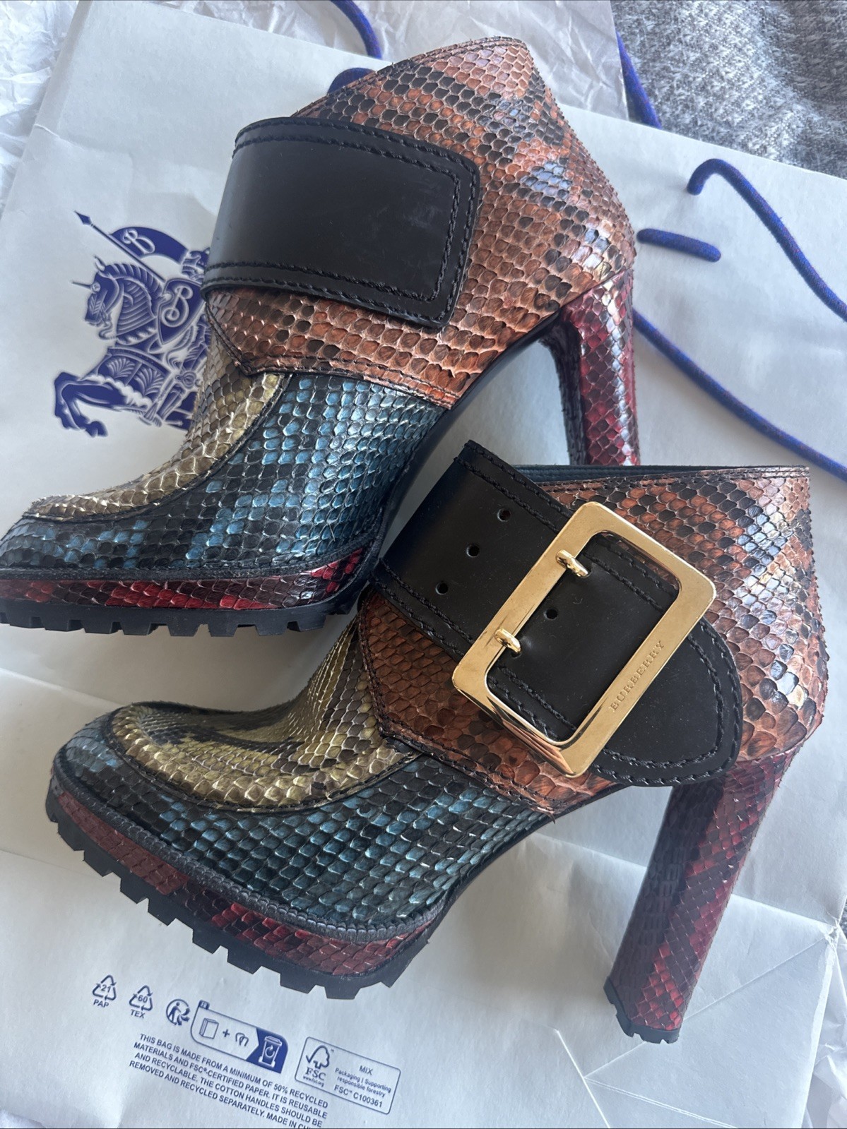Burberry Genuine Python Heeled boots size 41 / UK 7 Women’s Runway £2k RRP