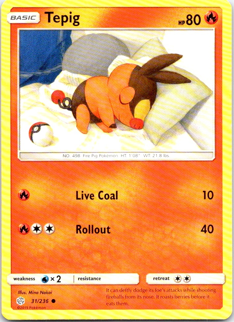 Tepig #31/236 SM - Cosmic Eclipse - Common - Near Mint or Better