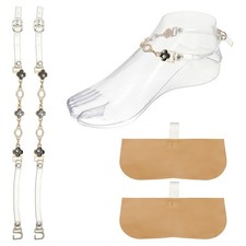 1 Pair High Heels Shoe Straps, Ankle Shoe Strap Band, Transparent Black Flower