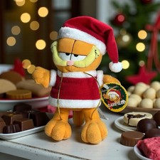 Vintage Garfield Russell Stover Christmas Santa Small Plush Premium Image Group