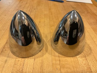 Hot Rod Universal Chrome Bullet Cap 3'' OD 3'' High- HD Cast Metal x 2