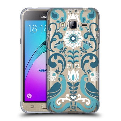 HEAD CASE DESIGNS BLUE FOLK DESIGNS SOFT GEL CASE FOR SAMSUNG PHONES 3