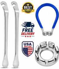 4 Piece Bicycle Spoke Wrench, Universal Forged Steel Bike Rim Correct To