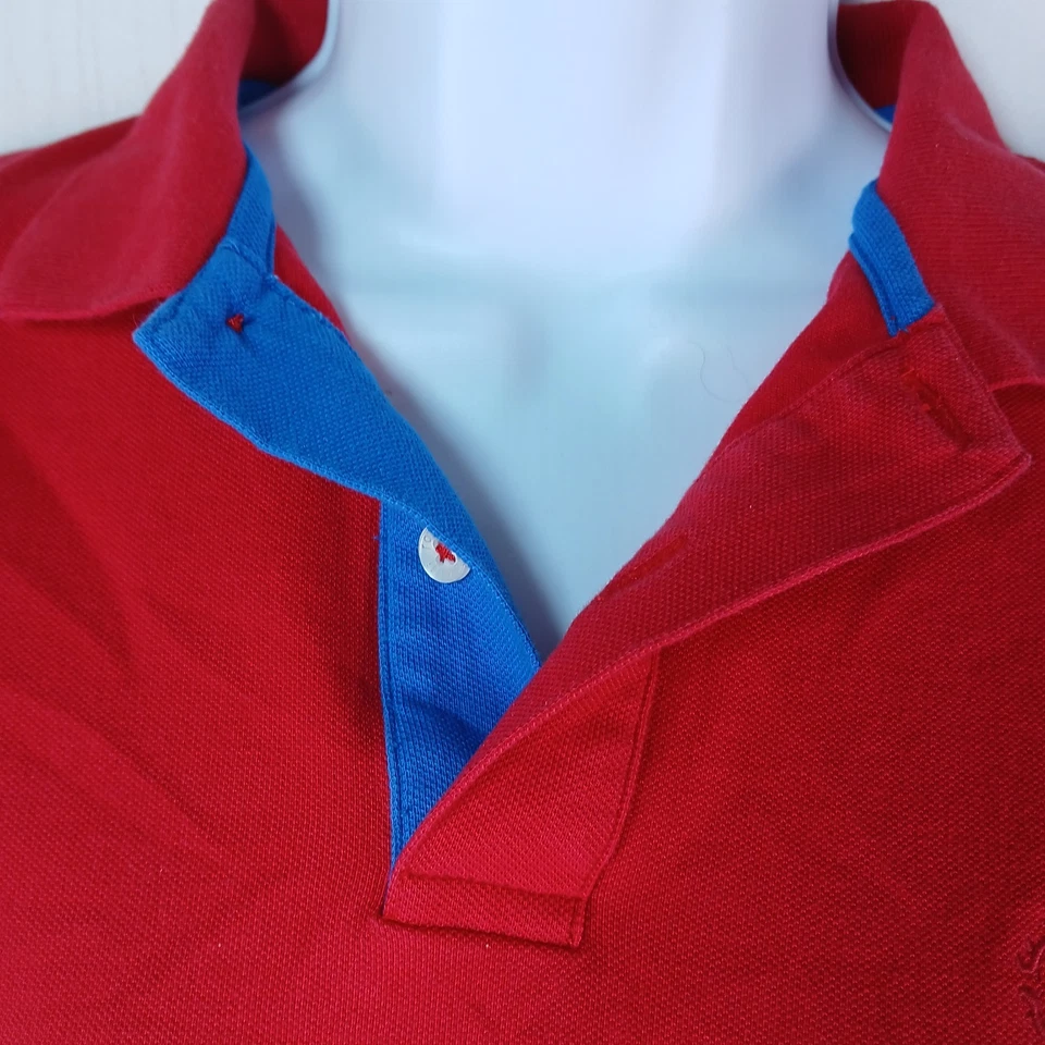 Camisa polo de manga corta Robert Cavalli para mujer talla S roja diseño academia italiana Foto 3 de 4