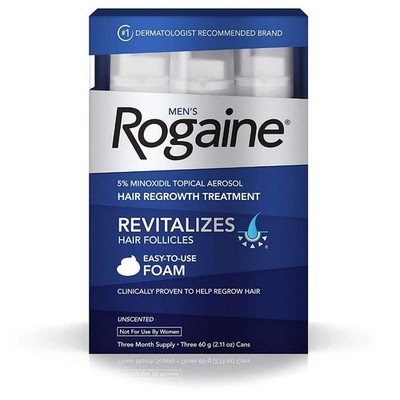 Rogaine for Men Hair Regrowth Treatment 3 Months Supply Foam
