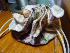 Brocade drawstring jewelry travel pouch