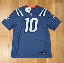 NIKE DRAKE MAYE NEW ENGLAND PATRIOTS RIVALRIES COLLECTION GAME JERSEY STORM BLUE