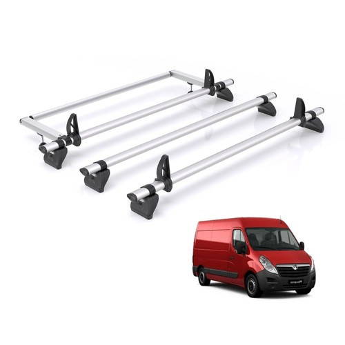 Vauxhall Movano Roof Rack for 2010-2021 3x Bars & Roller - Rhino Pro ...