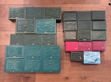 VINTAGE GENUINE ROLEX watch box case 27 set wood wave Red green 251128001yA