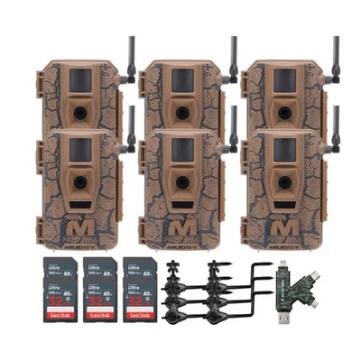 Muddy Mitigator Cellular 24MP Imaging Trail Camera 6 Pack Bundle Hunting